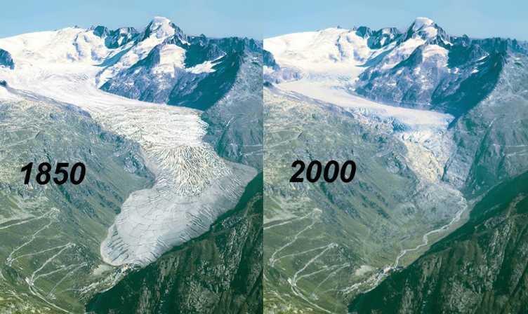 Changes Rhonegletscher