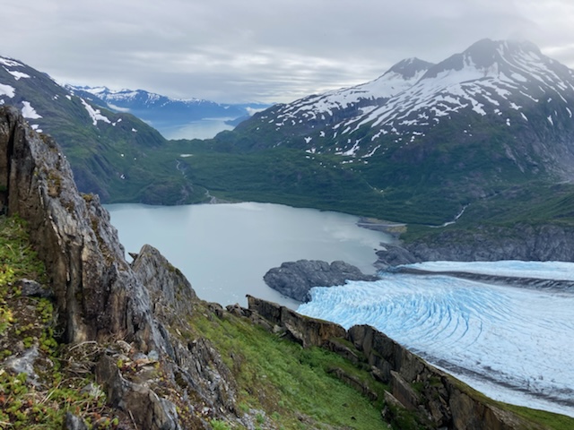 The terminus of Portage Glacier (AK, USA) as viewed from the instability. 